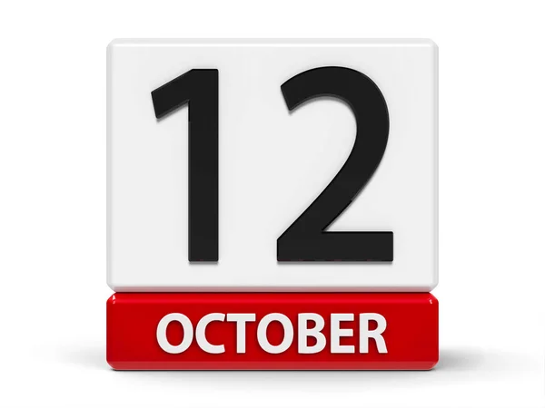 Cubes calendar 12th October — Stock Photo, Image