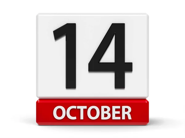 Calendario de cubos 14 de octubre —  Fotos de Stock