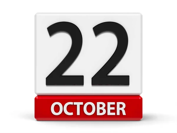 Cubes calendar 22nd October — Stock Photo, Image