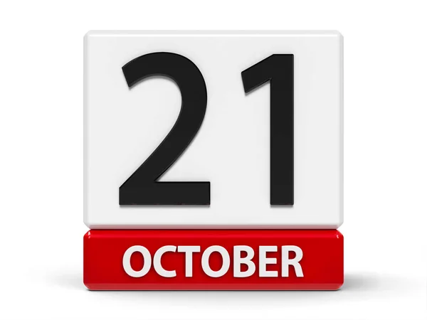 Cubes calendar 21st October — Stock Photo, Image