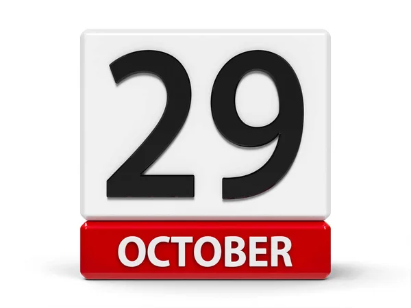 Kalendarz kostek 29 października — Zdjęcie stockowe