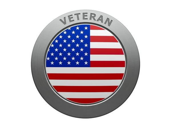 Godło Usa Słowem Weteran Reprezentuje Happy Veterans Day Usa Trójwymiarowe — Zdjęcie stockowe
