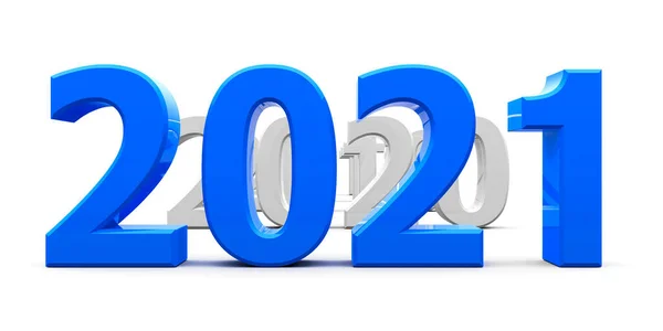 Niebieski 2021 Przyjść Reprezentuje Nowy Rok 2021 Trójwymiarowe Renderowanie Ilustracja — Zdjęcie stockowe