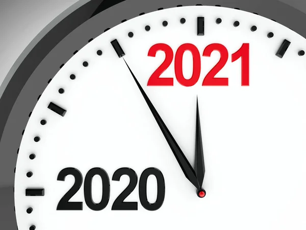 Black Clock 2020 2021 Change Represents Coming New Year 2021 — Stock Photo, Image