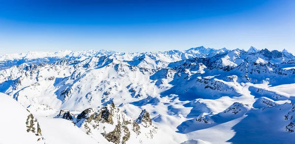 Winter Panorama Landscape Mont Fort Famous Matterhorn Dent Herens Dents — Stock Photo, Image