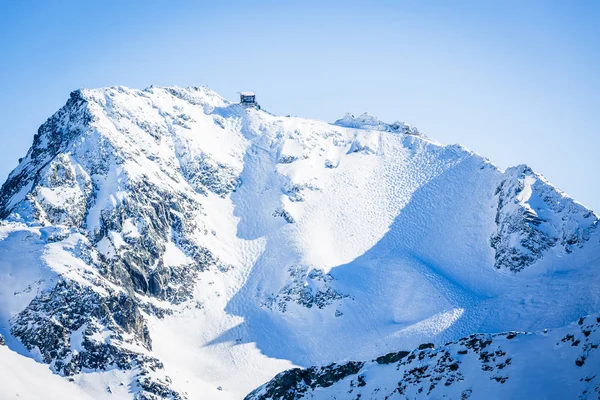 Zimní Panorama Krajiny Mont Fort Slavný Matterhorn Dent Herens Promáčknutí — Stock fotografie