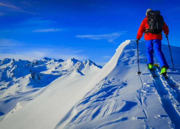 Ski Amazing View Swiss Famous Mountains Beautiful Winter Snow Fort — Stock Photo, Image