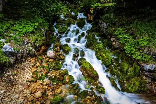 Majestátní krajinu divoké vodě řeky v Dolomites horách n — Stock fotografie