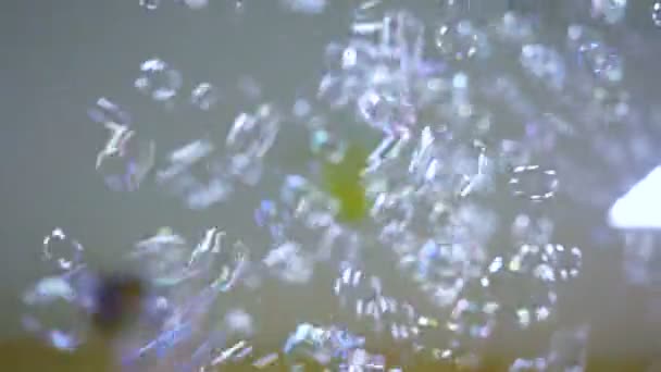 Bulles de savon colorées flottant au ralenti .