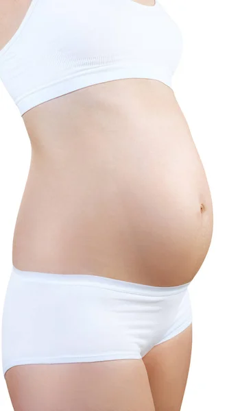 Pregnant woman with belly in the early stages of pregnancy. — Stock Photo, Image