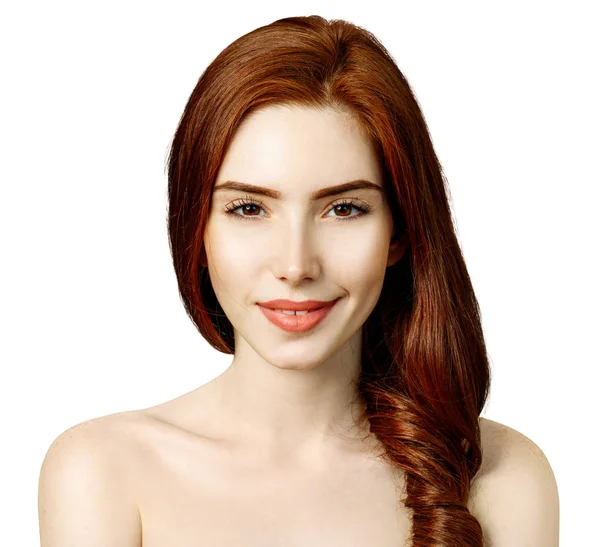 Beauty portrait of redhead woman with perfect skin. — Stock Photo, Image