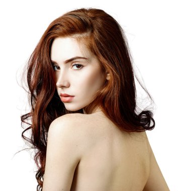 Mükemmel cilt ile Redhead kadının Güzellik Portresi.