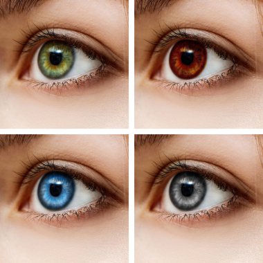 Different colorful contact lenses. clipart