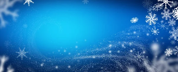 Зимний фон с мухой снег и снежинки . — стоковое фото