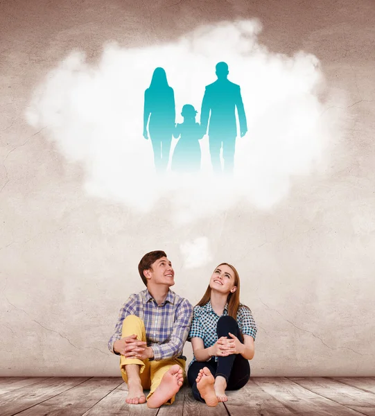 Young woman and man imagine their future family. — Stock Photo, Image