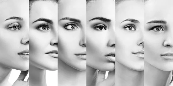 Collage de mujeres hermosas con la piel perfecta . —  Fotos de Stock