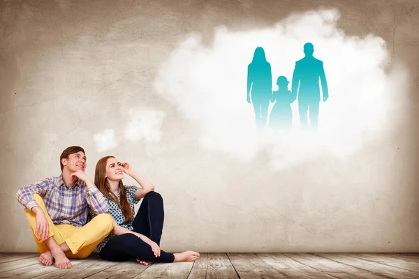Young woman and man imagine their future family. — Stock Photo, Image