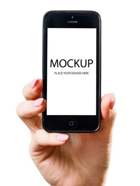 Modern akıllı telefon siyah renk ve boş ekran. Boşluğu kopyala.