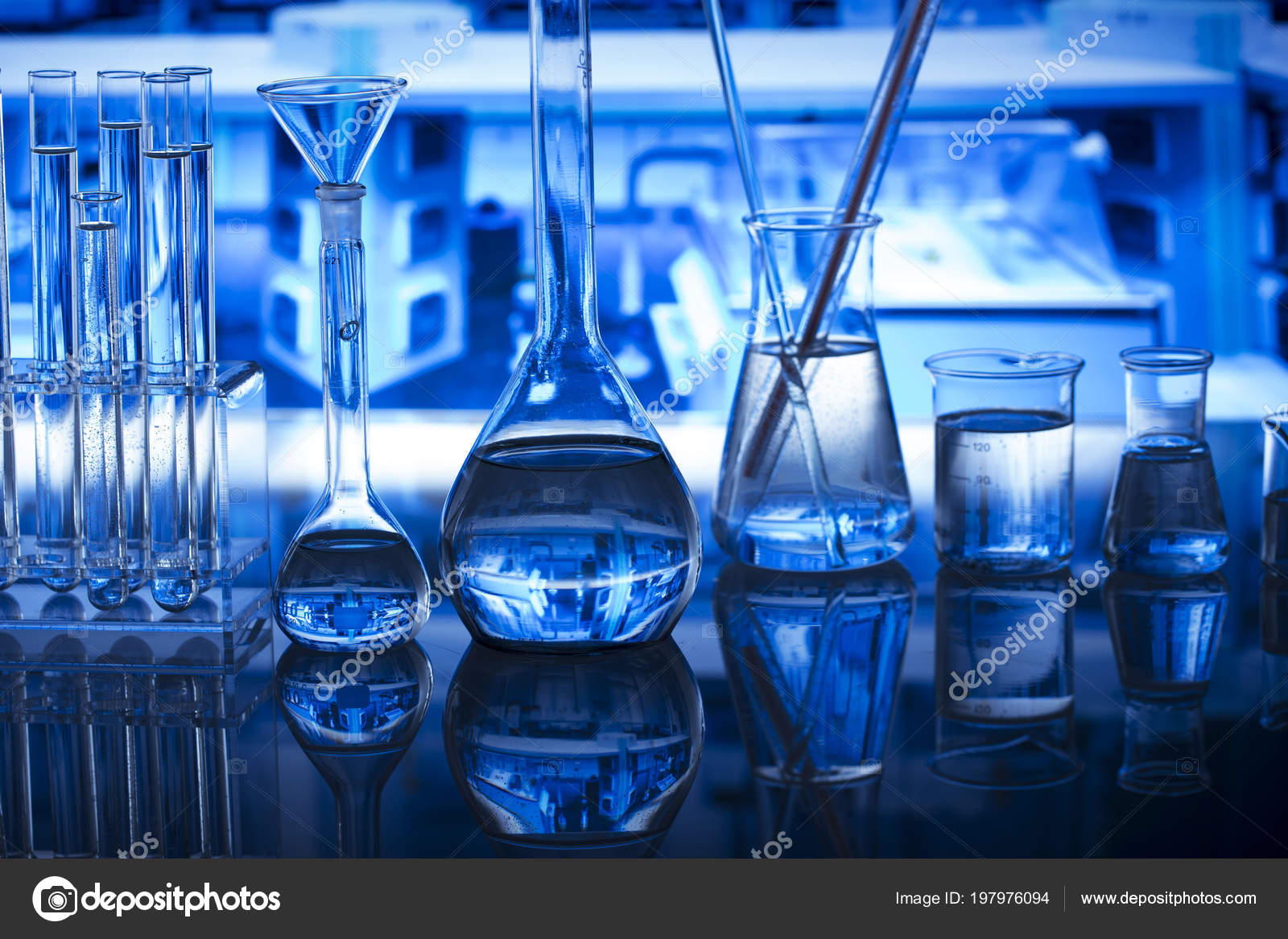 Science Concept Background Laboratory Glassware Composition — Stock