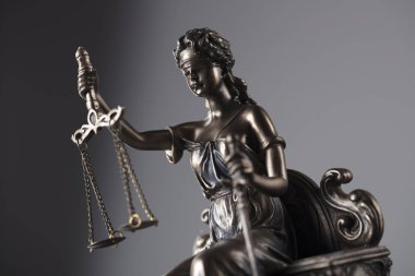 Hukuk ve adalet kavramı. Themis - kör adalet sembolü.