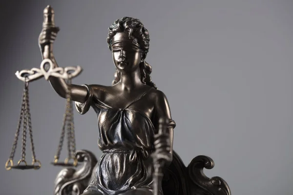 Έννοια Του Νόμου Και Της Δικαιοσύνης Θεμησ Σύμβολο Της Τυφλή — Φωτογραφία Αρχείου
