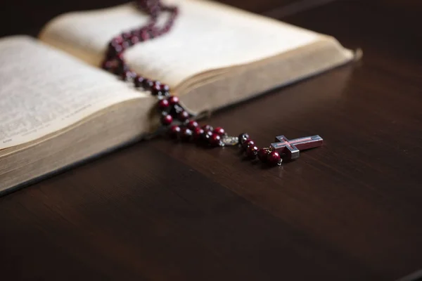 Concepção Religião Cristianismo Bíblia Sagrada Rosário — Fotografia de Stock