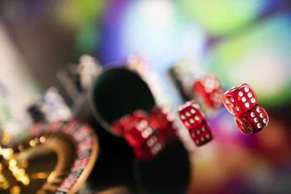 Tema Kumar Zar Renk Bokeh Arka Plan Üzerinde Tekerlek Poker — Stok fotoğraf