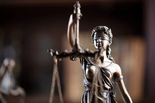 Gerechtigheid Concept Themis Standbeeld Jugde Kantoor — Stockfoto