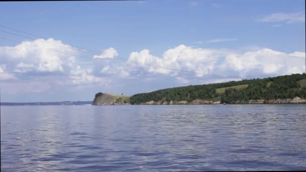 Grande Rivière Autre Côté Trouve Une Haute Rive Une Forêt — Video