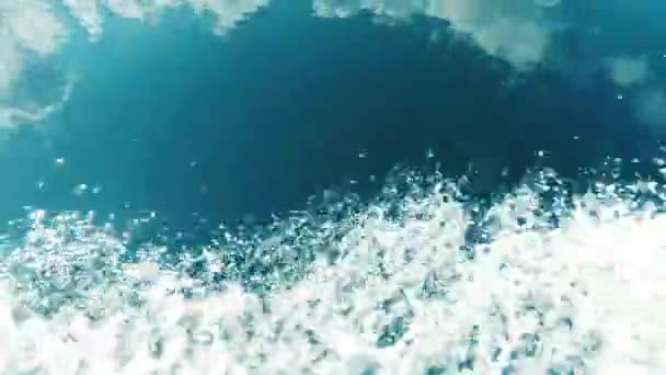 Movement Boat Sea Splashing Water Shooting One Side Clean Air — Stock Video