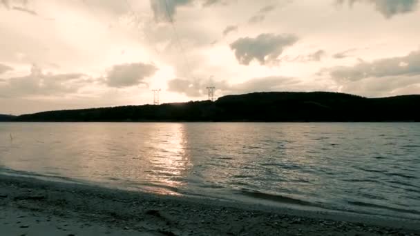 Förflyttning Med Båt Havet Fotografering Från Den Ena Sidan Solnedgången — Stockvideo