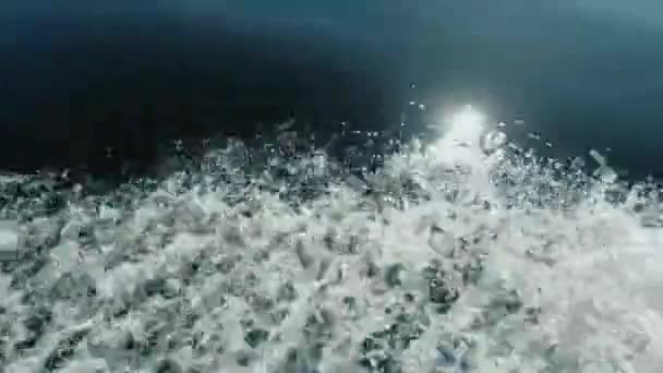 Boot Beweging Zee Schieten Vanaf Het Bord Schone Lucht Golven — Stockvideo