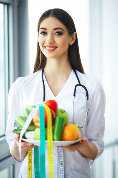 Gezondheid Voeding Gezond Voeding Portret Van Van Een Diëtist Arts — Stockfoto