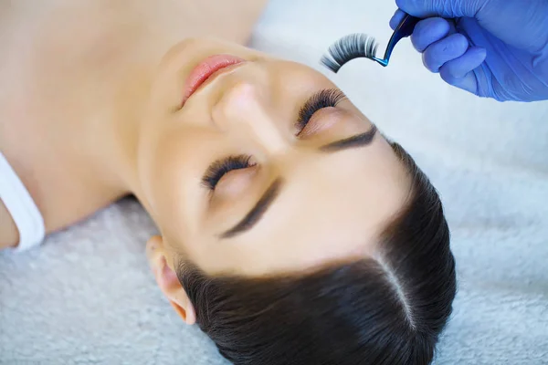 Ojo Mujer Con Pestañas Largas Extensión Pestañas — Foto de Stock