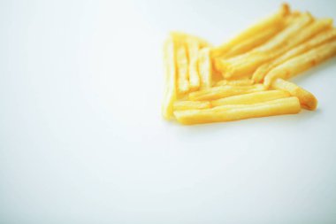 Diyet. İşaretçi. Beyaz zemin üzerine altın Frost patates. Dietology. Sağlıklı beslenme. Yüksek çözünürlük