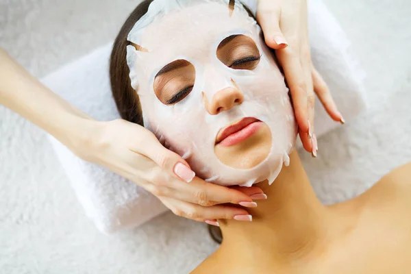 Beauty Beautiful Woman Beauty Salon Face Mask Lying Massage Tables Royalty Free Stock Images