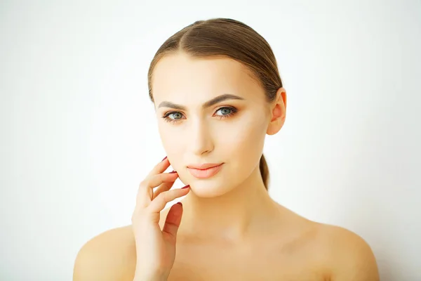 Portret Van Mooie Vrouw Beauty Spa Concept Van Huidverzorging — Stockfoto