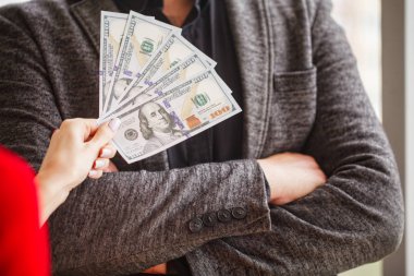 Reddeden veya zarf - rüşvet ve yolsuzluk kavramları anti para reddetme işadamı.