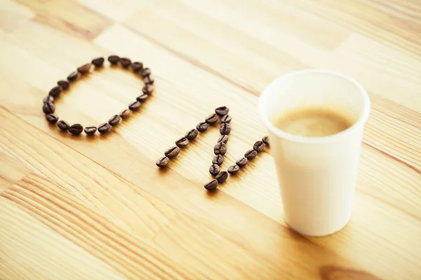 Buenos Días Hora Del Café Café Para Llevar Frijoles Sobre — Foto de Stock