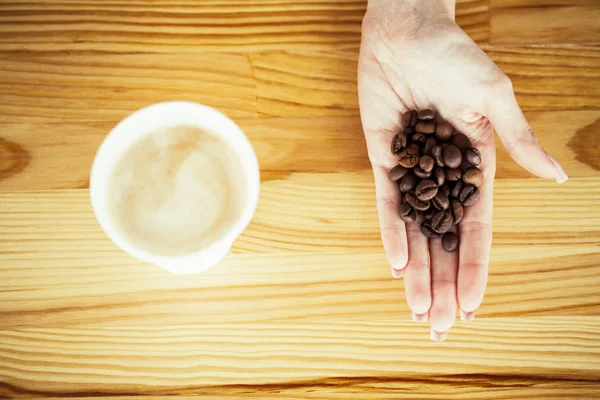 Good Morning Cup Coffee Woodem Background — Stock Photo, Image