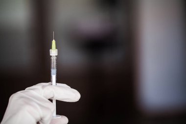 Şırınga. Aşı önlem hastaya şırınga hazır doktor.