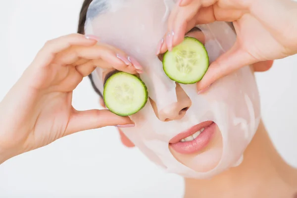 Perawatan Kulit. Beauty Woman Face With Fresh Skin In Spa — Stok Foto