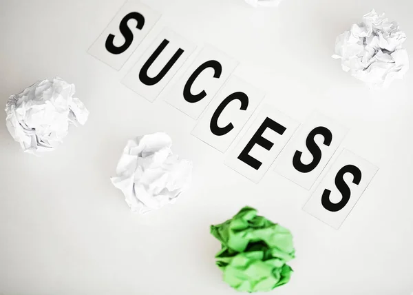 Success word written on white table. Copy space — Stock Photo, Image
