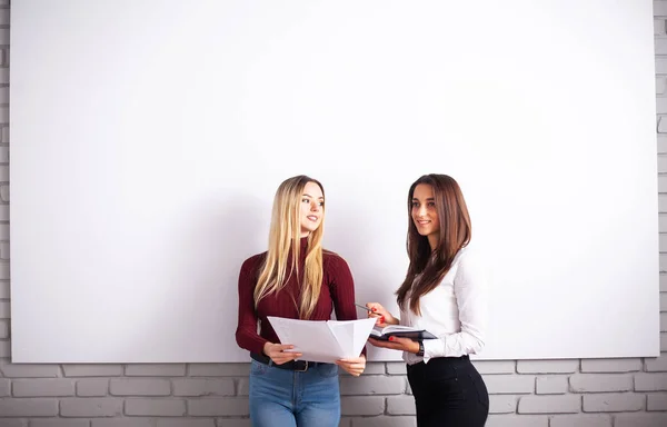 Dos compañeras de oficina trabajando juntas. —  Fotos de Stock