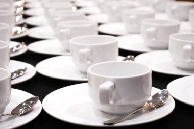 Boş kahve fincanı kahve molası için catering.