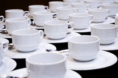 Boş kahve fincanı kahve molası için catering.