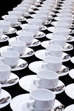 Boş kahve fincanı kahve molası için catering.