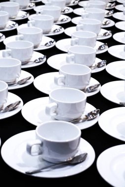 Boş kahve fincanı kahve molası için catering.