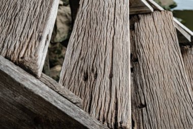 seçici odak ile eski ahşap adımlar doku.