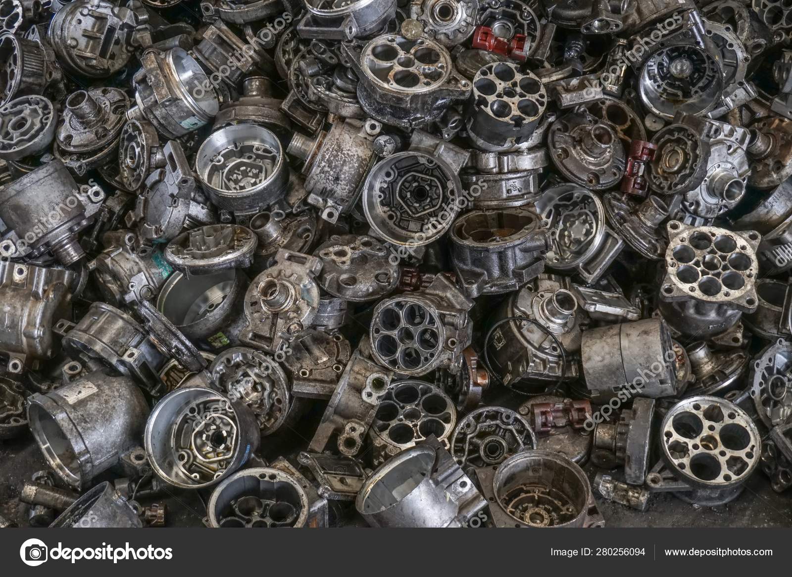 Engine Junkyard Cracked Engine Block Aluminum Recycle Stock Photo by